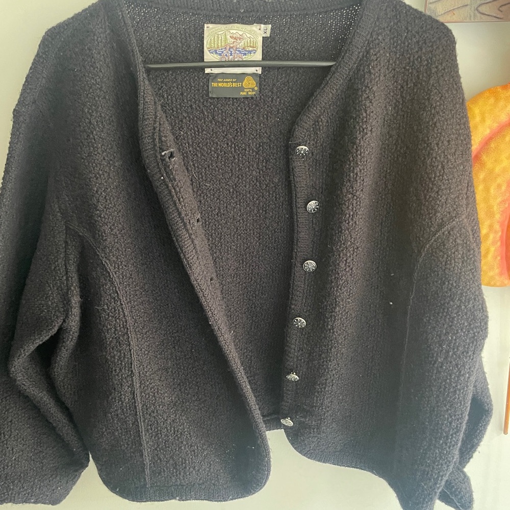 Chic Black Button-Up Cardigan